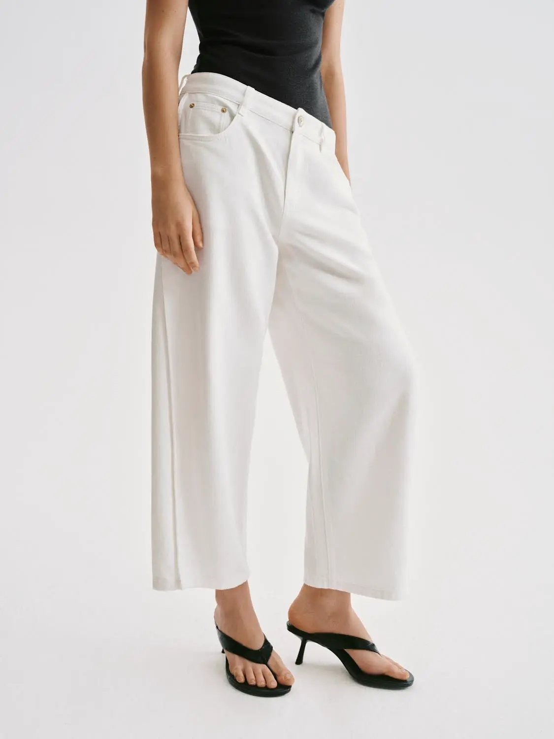 Casual Relaxed Wide-leg Cotton Blend Pants