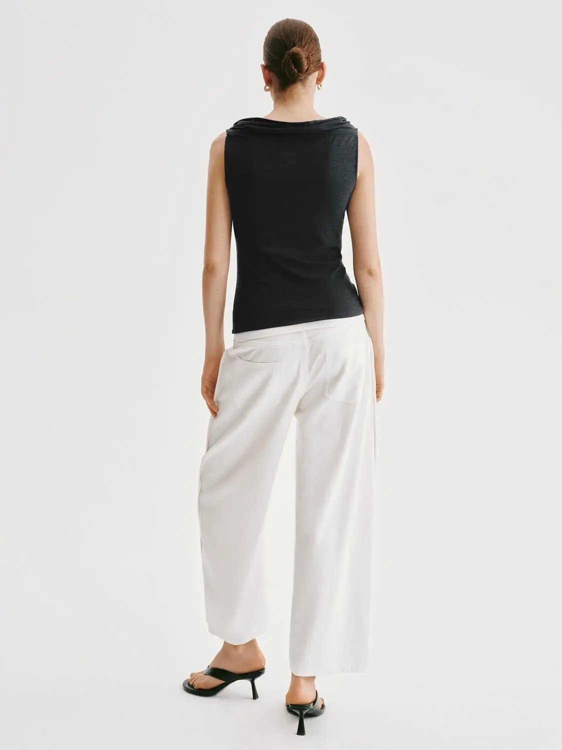 Casual Relaxed Wide-leg Cotton Blend Pants