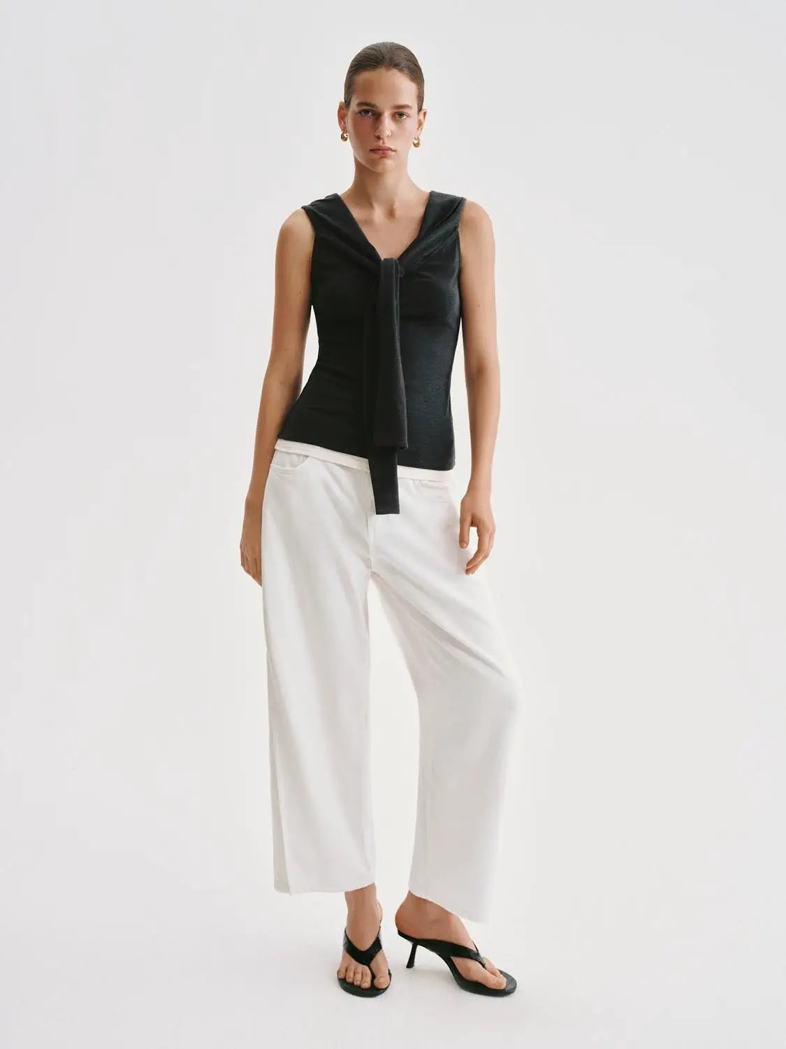 Casual Relaxed Wide-leg Cotton Blend Pants