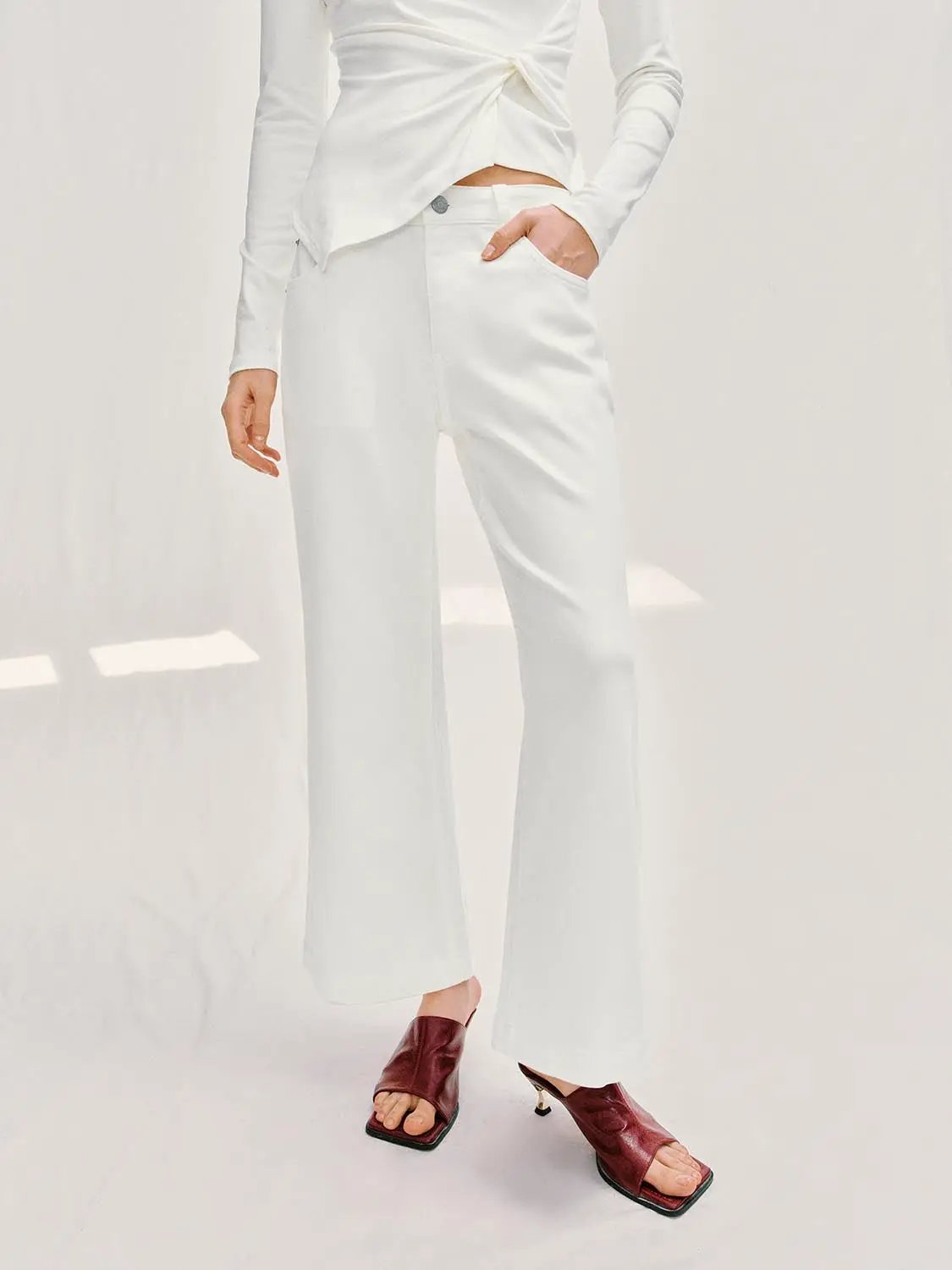 Wide-leg Cotton Lyocell Blend Pants