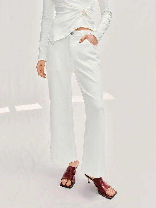 Wide-leg Cotton Lyocell Blend Pants