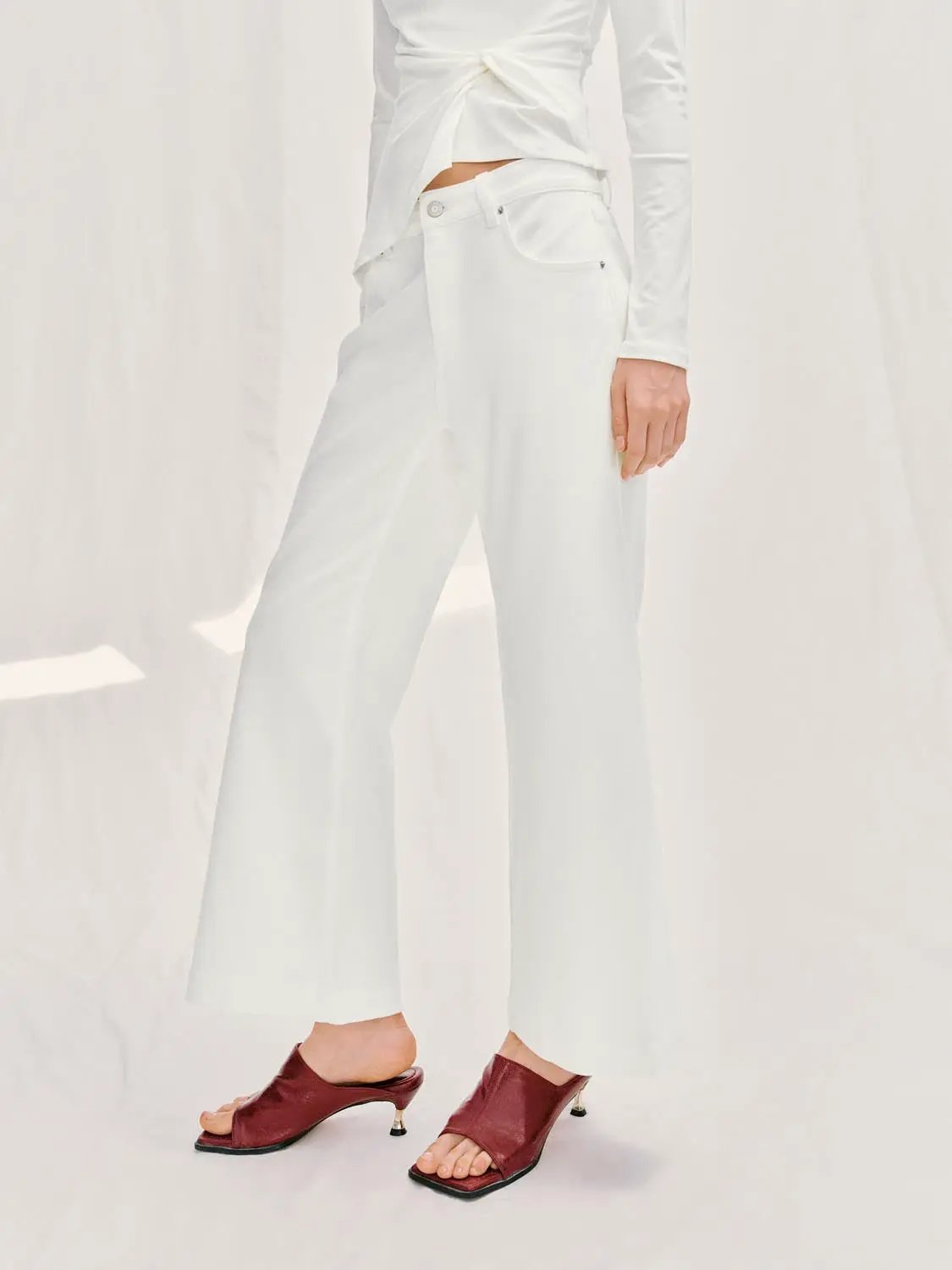 Wide-leg Cotton Lyocell Blend Pants