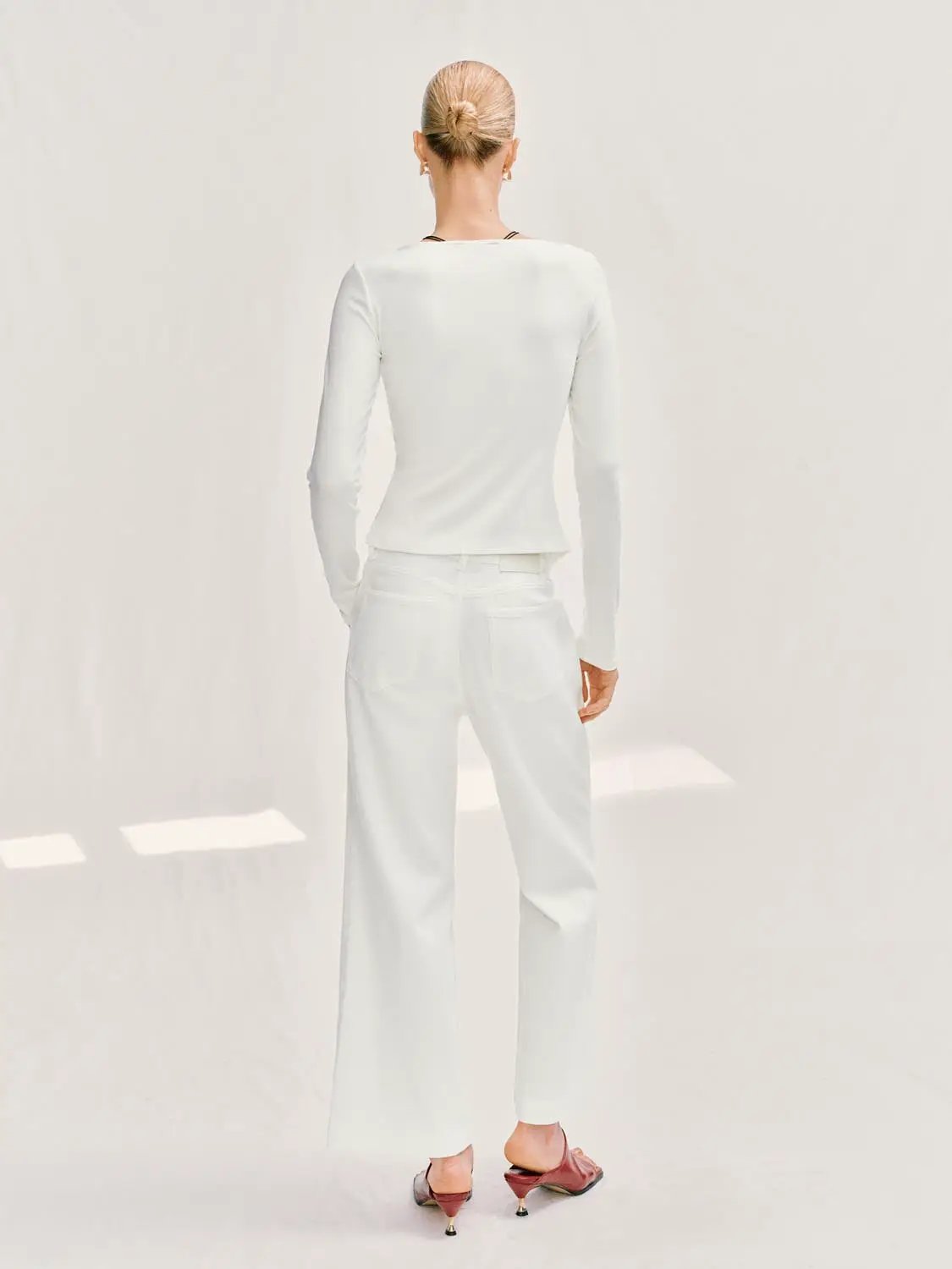 Wide-leg Cotton Lyocell Blend Pants
