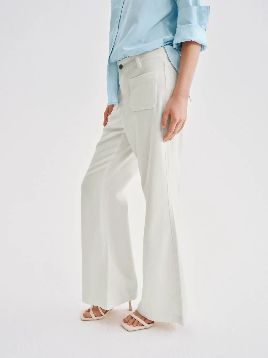 Casual Wide-leg Cotton Lyocell Blend Pants