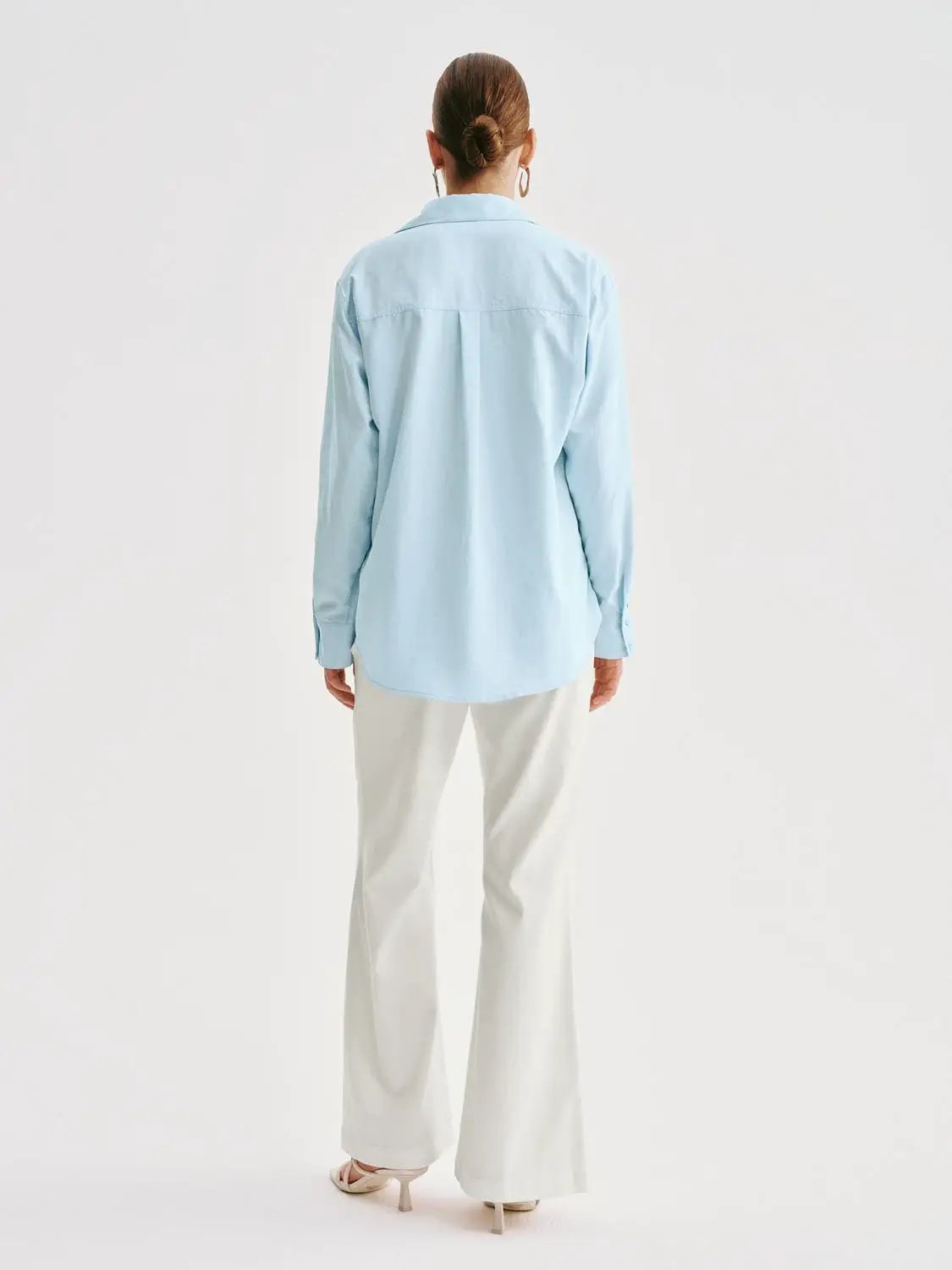 Casual Wide-leg Cotton Lyocell Blend Pants