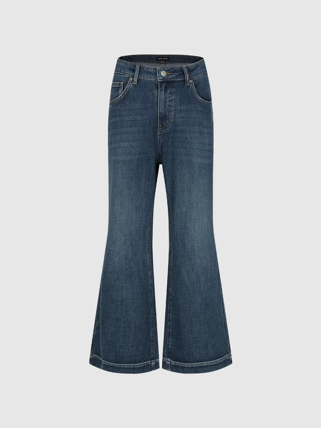 Flared Wide-leg Distressed Light Wash Cotton Jeans