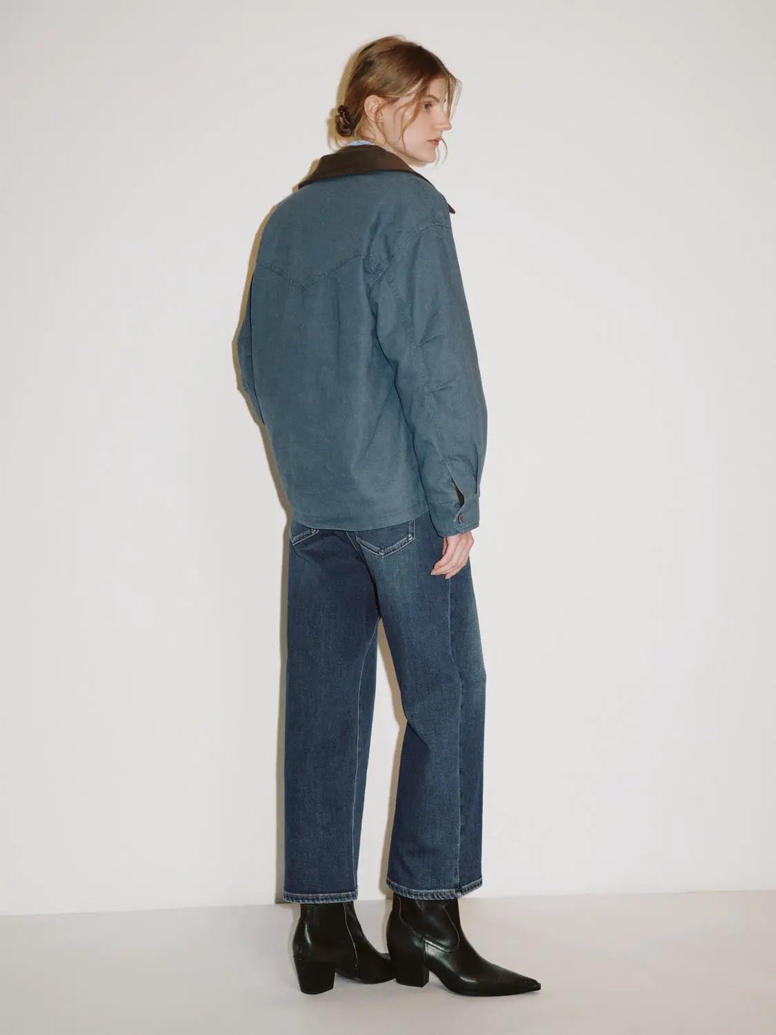 High waisted Regular Straight Cotton Jeans
