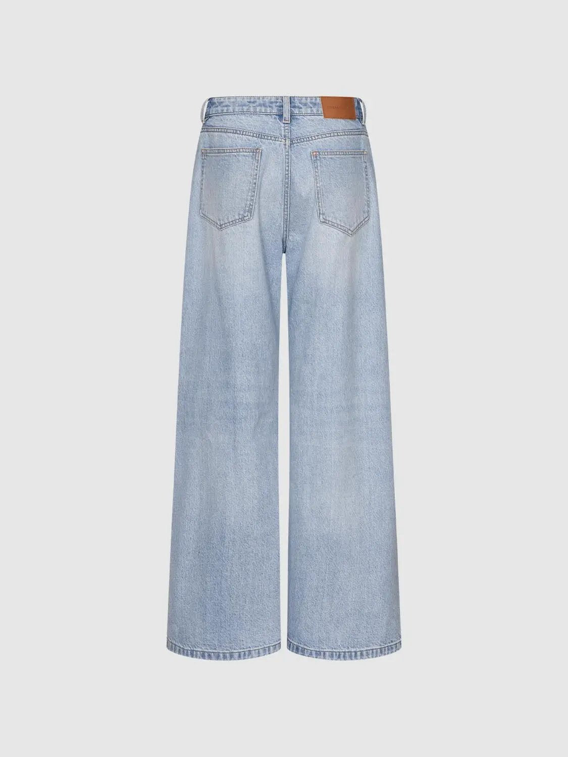 Wash Wide-leg Cotton Blend Jeans