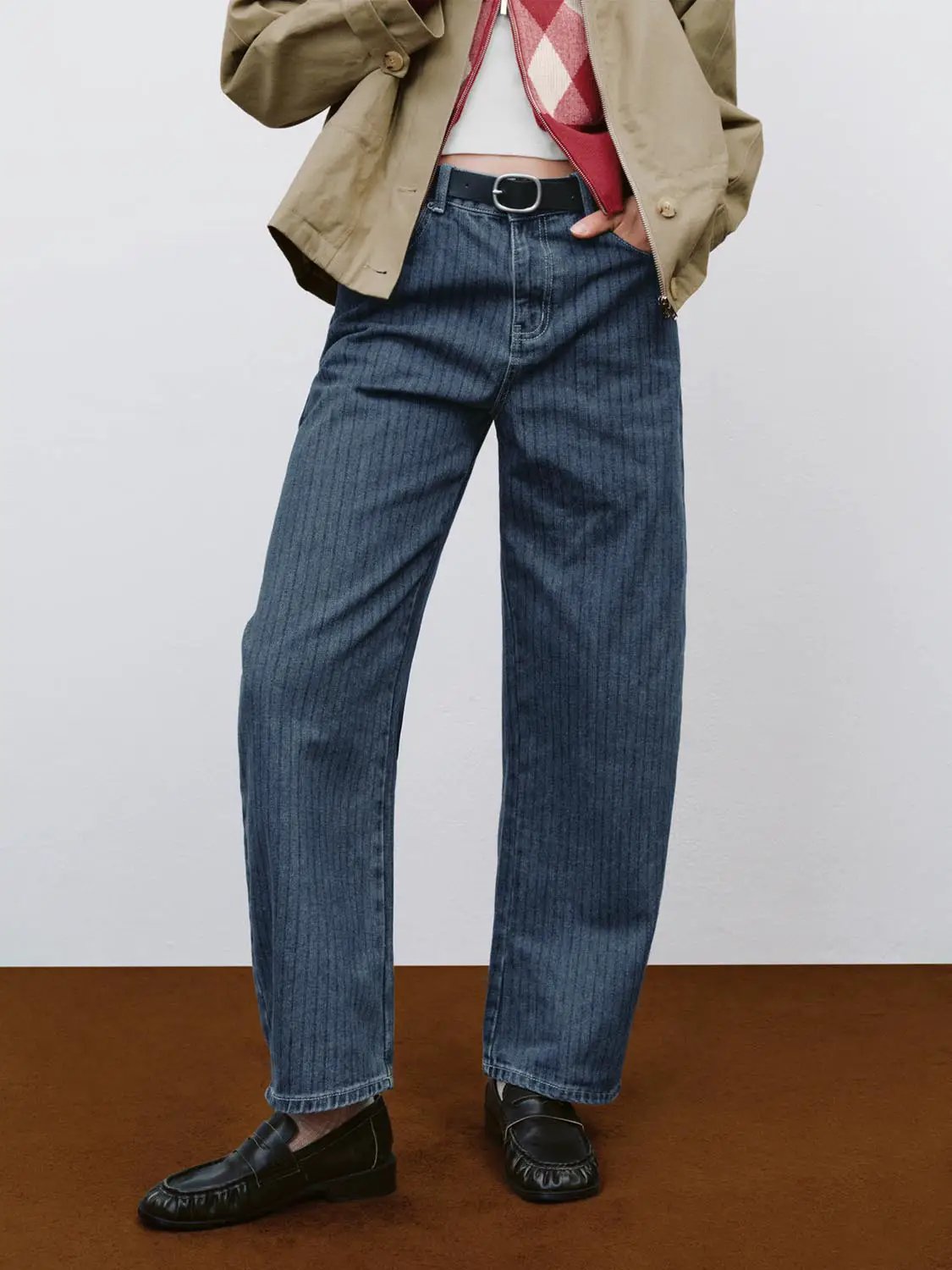 Mid-rise Wide-leg Wash Cotton Jeans