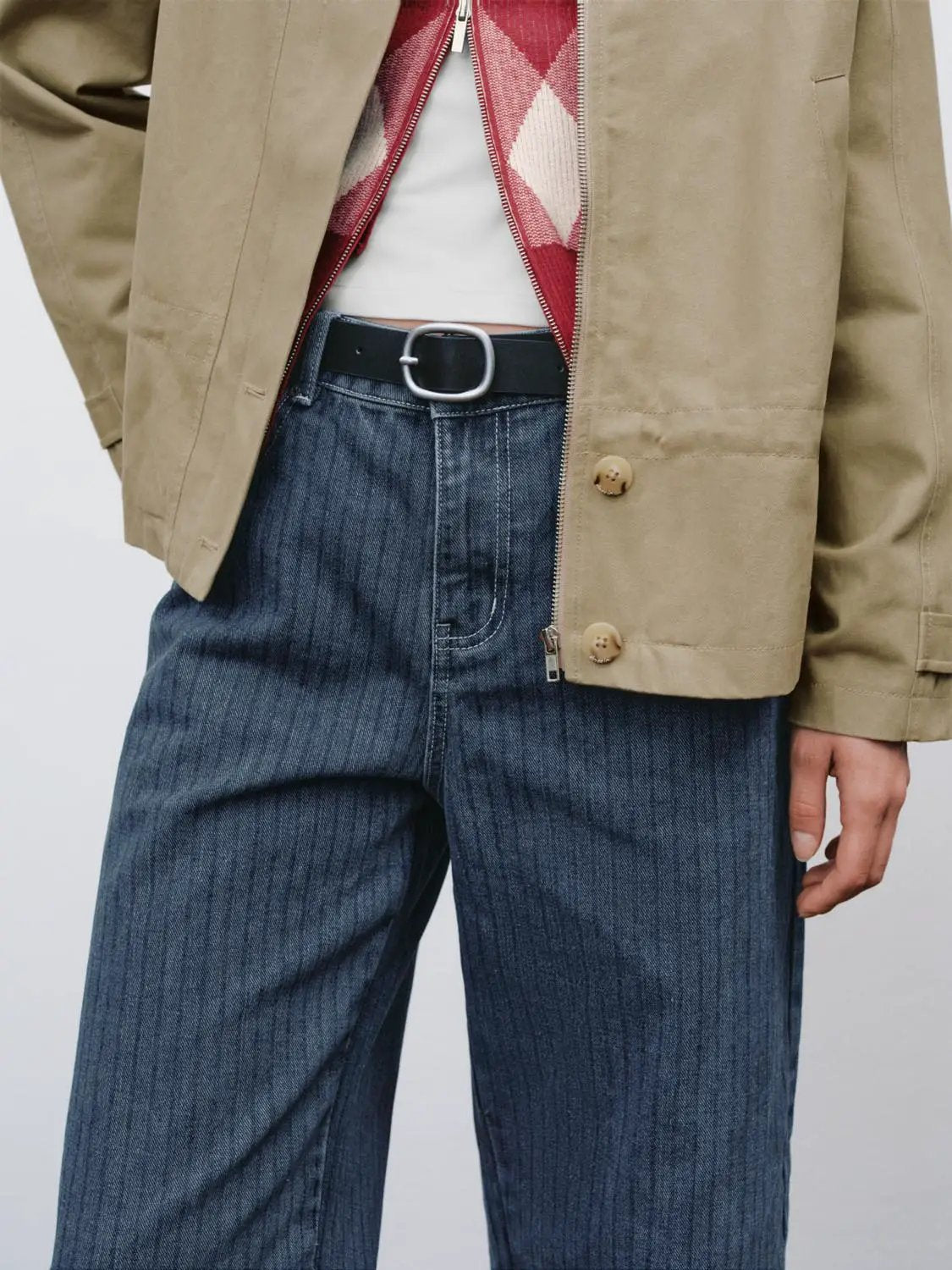 Mid-rise Wide-leg Wash Cotton Jeans