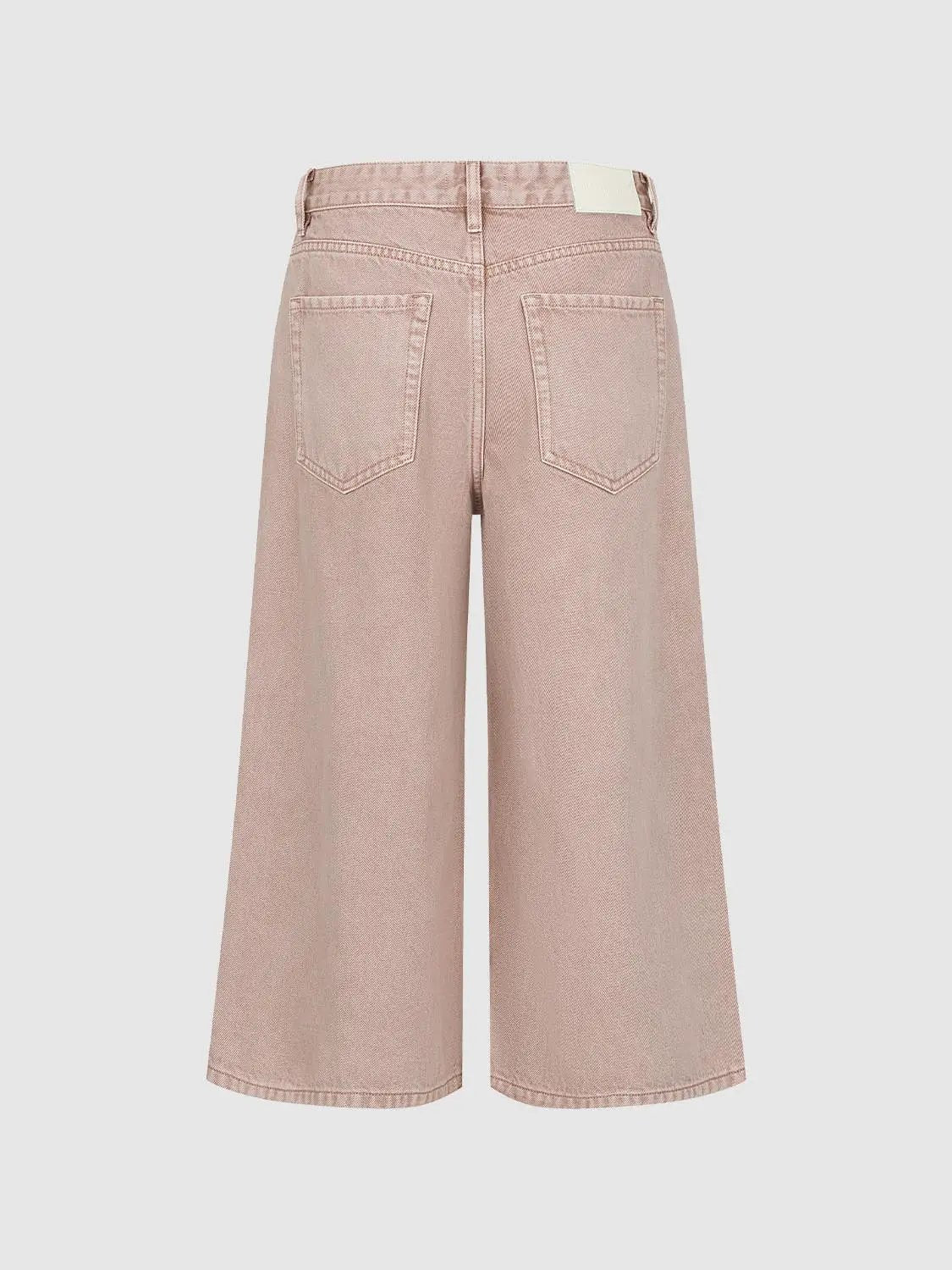 Mid-rise Wide-leg Stretch Cotton Pants