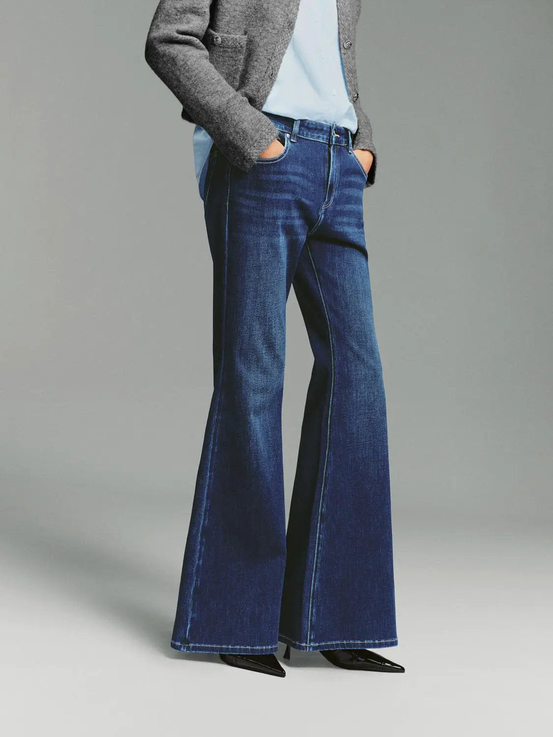 Mid-rise Cotton Blend Jeans