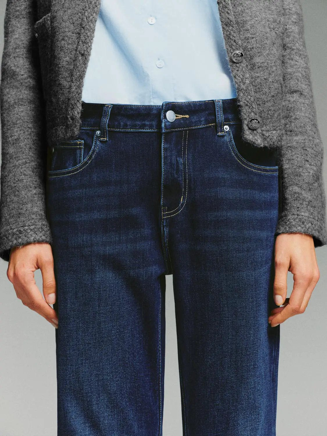 Mid-rise Cotton Blend Jeans