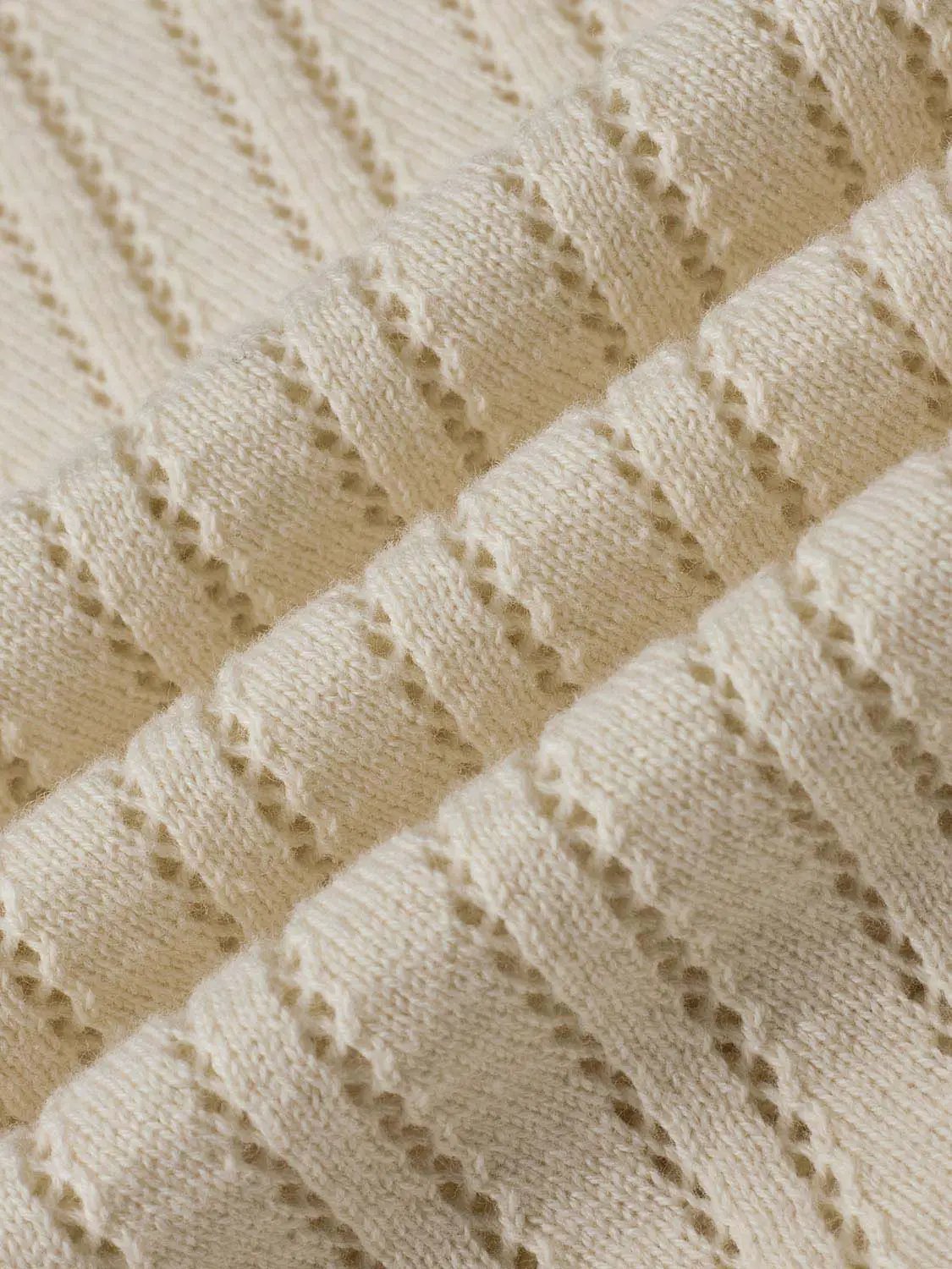 Ribbed Polo Knit Cotton Short Sleeve Sweater