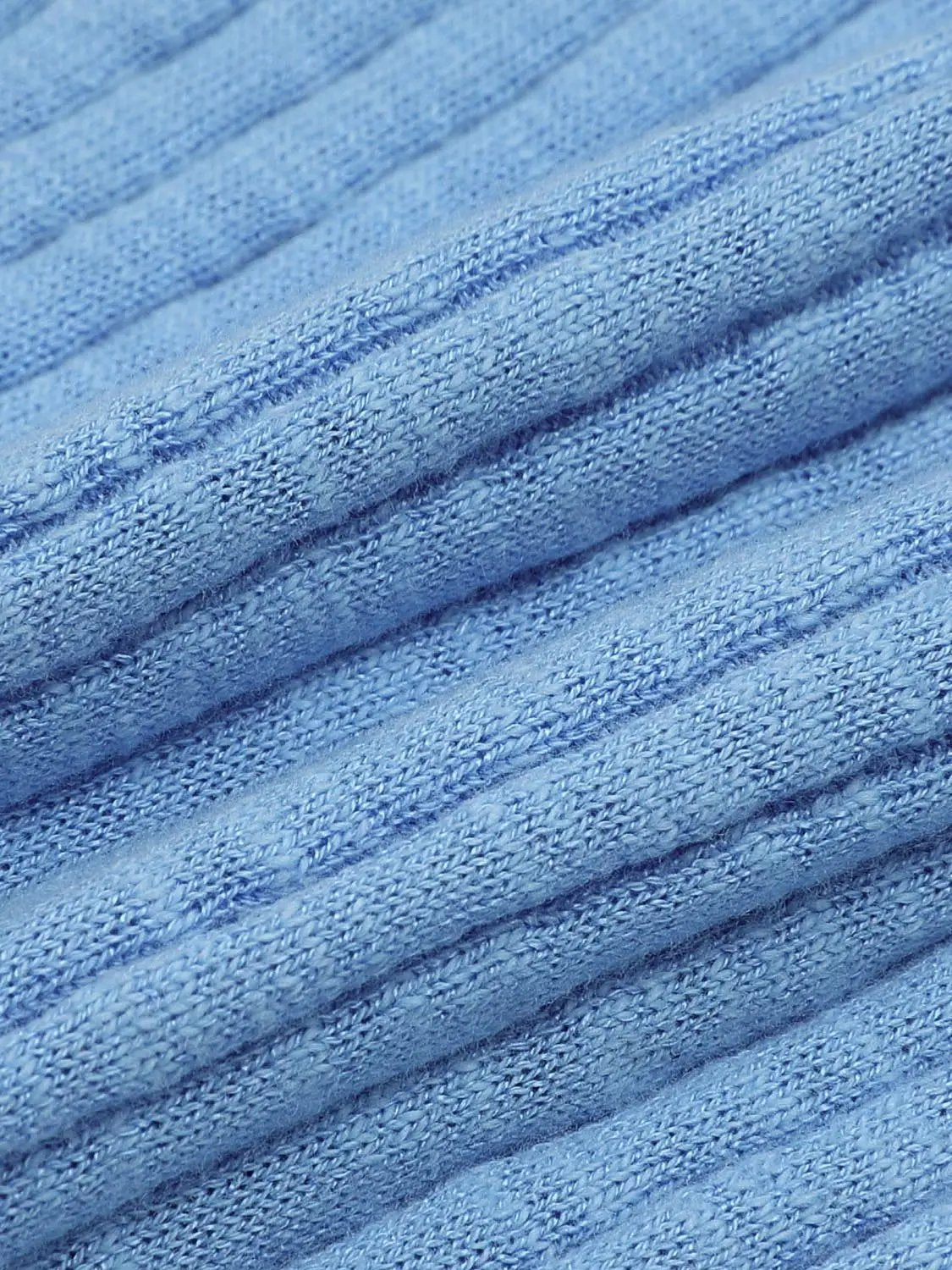 Ribbed Cotton Blend Shirt Collar Cardigan