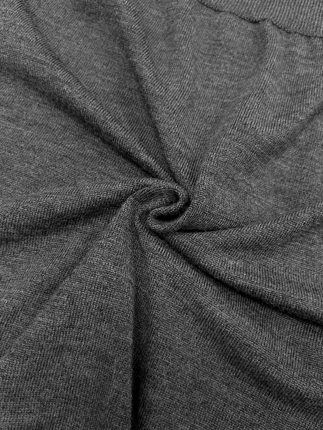 Ribbed V-neck Long Sleeve Wool Blend Cardigan