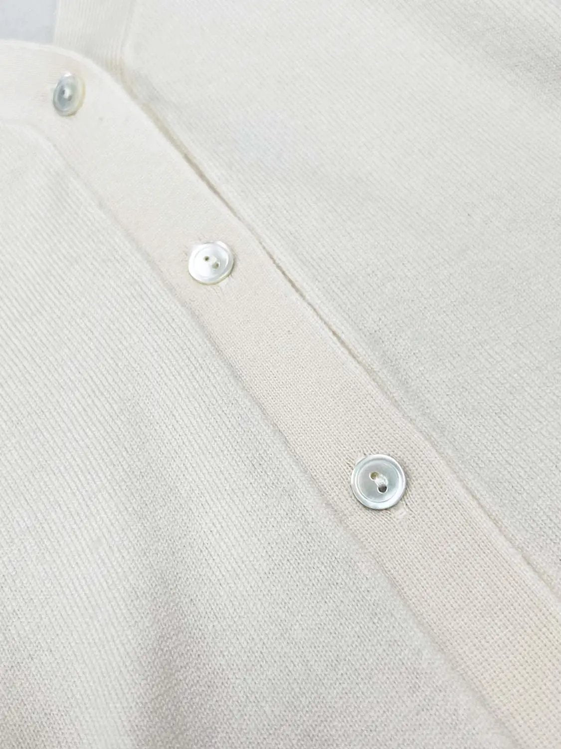 Ribbed V-neck Long Sleeve Wool Blend Cardigan