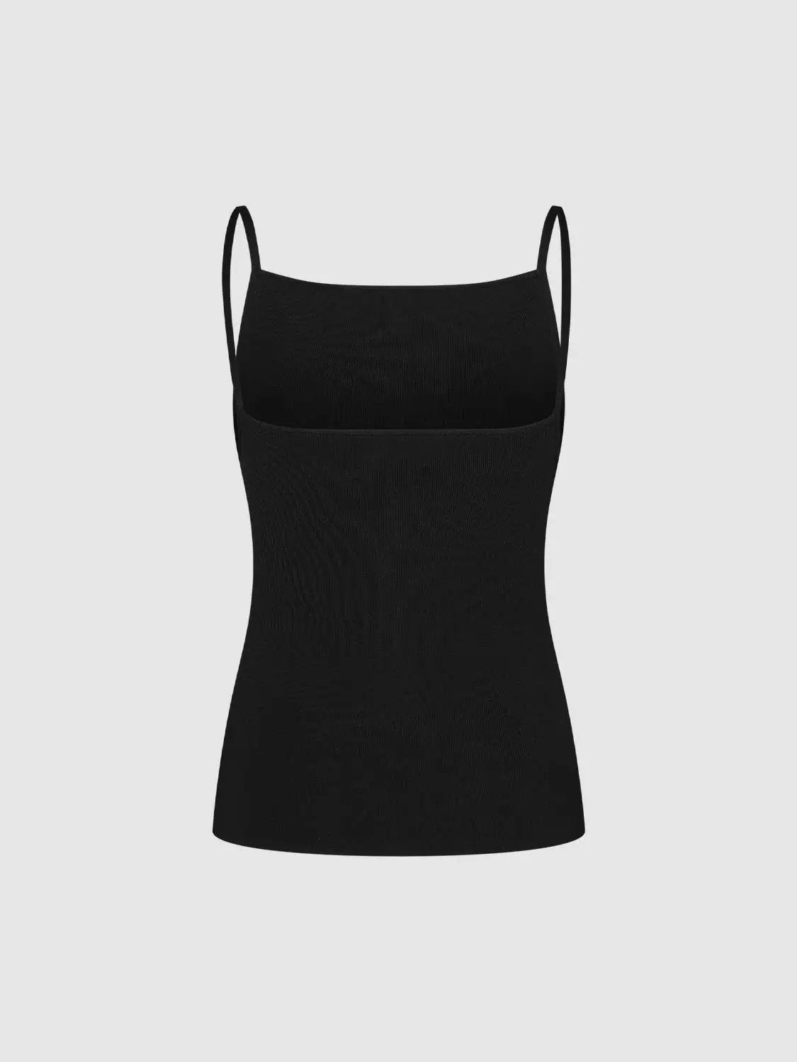 Ribbed Knitted Spaghetti Strap Tank Top