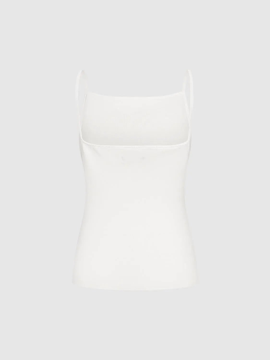 Ribbed Knitted Spaghetti Strap Tank Top