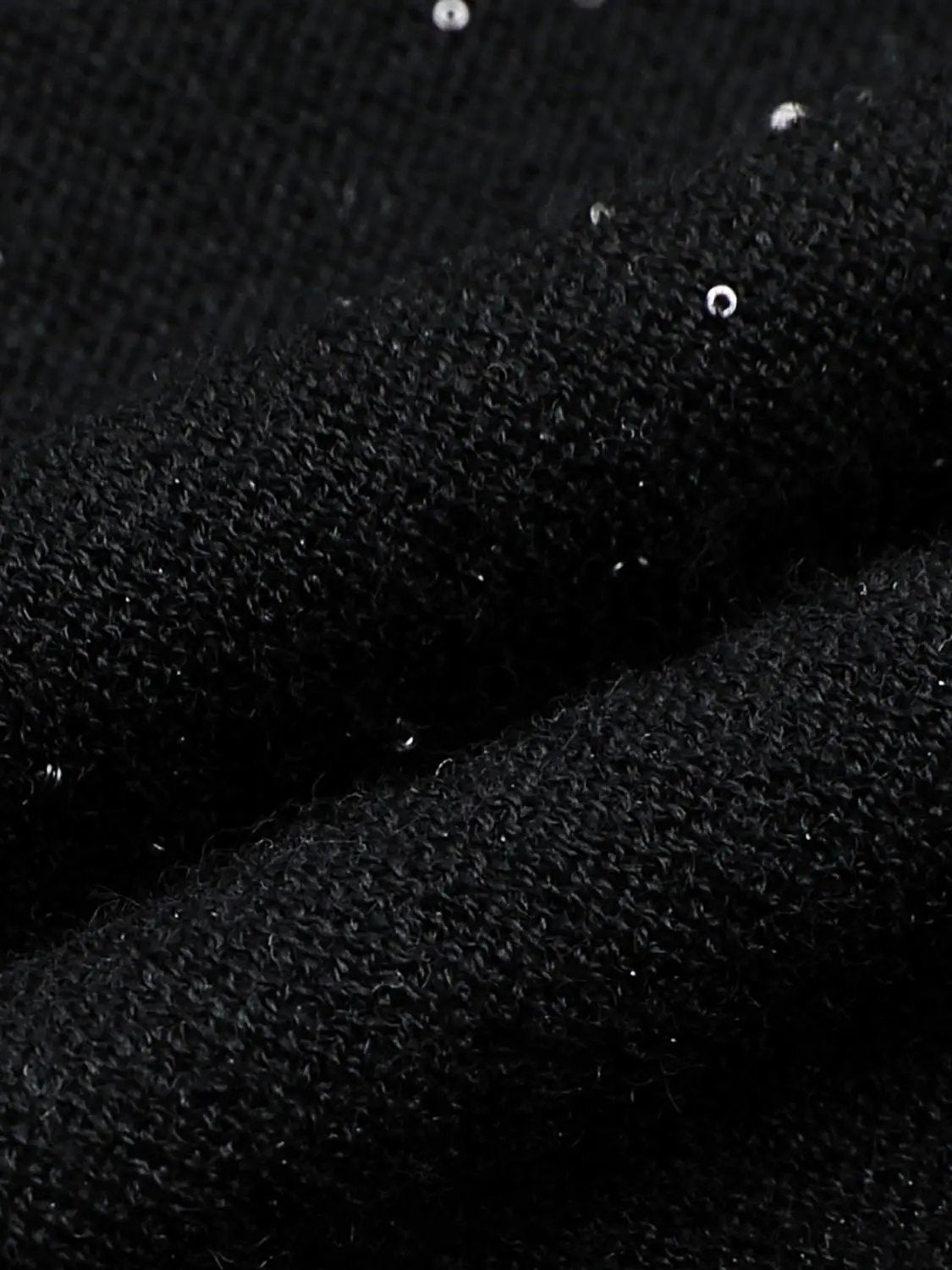 Draped Textured Fitted Long Sleeve Knit T-Shirt