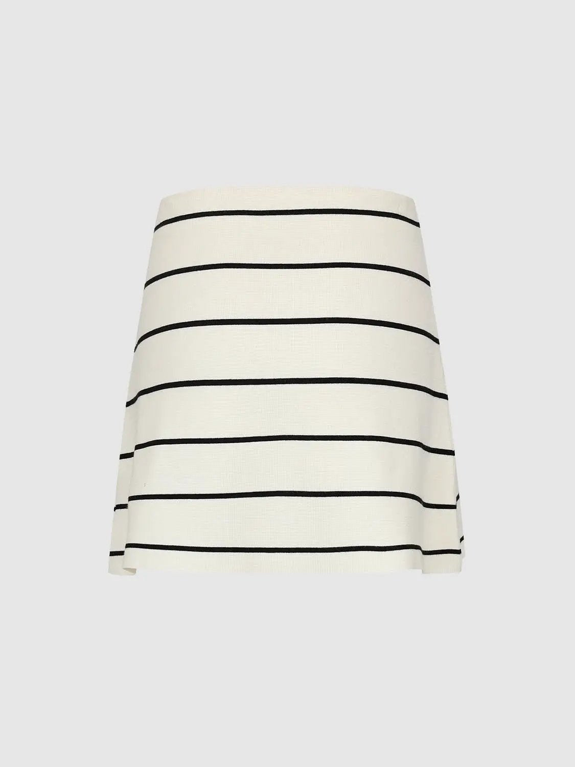 Horizontal Striped Mini Knit Skirt