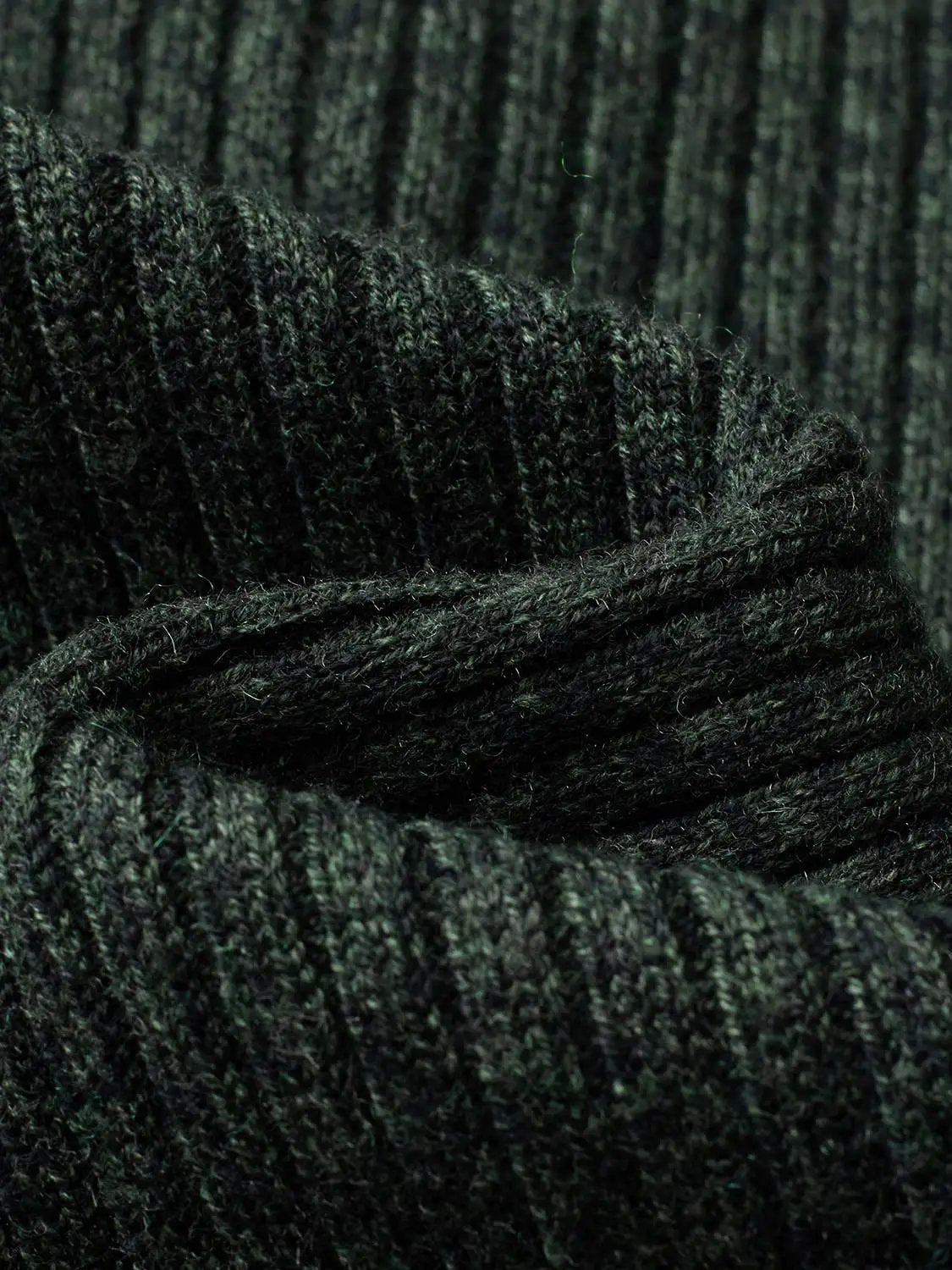 Ribbed Half-zip Long Sleeve Fitted Sweater