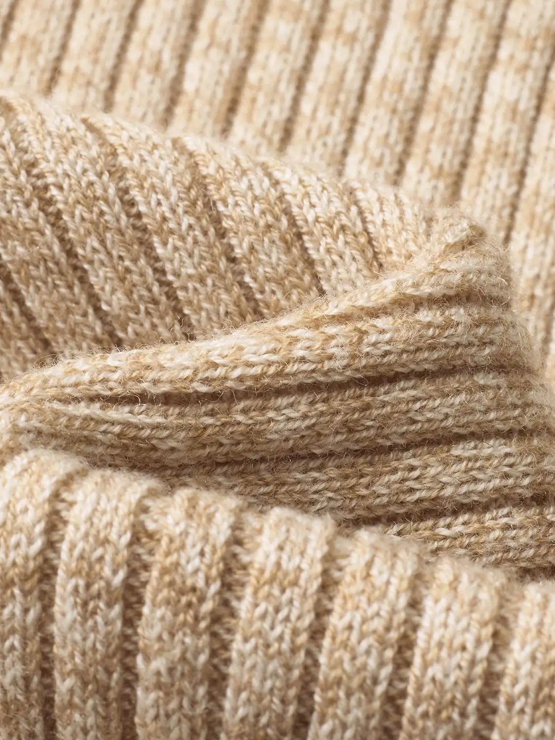 Ribbed Half-zip Long Sleeve Fitted Sweater