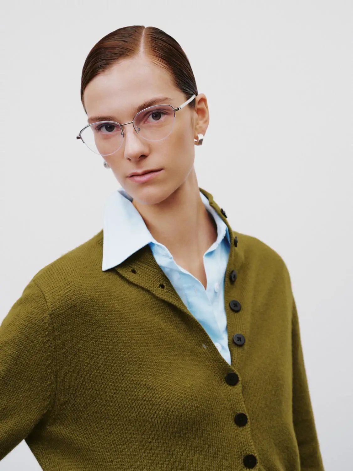 Button Front Mock Neck Long Sleeve Ribbed Knit Cardigan