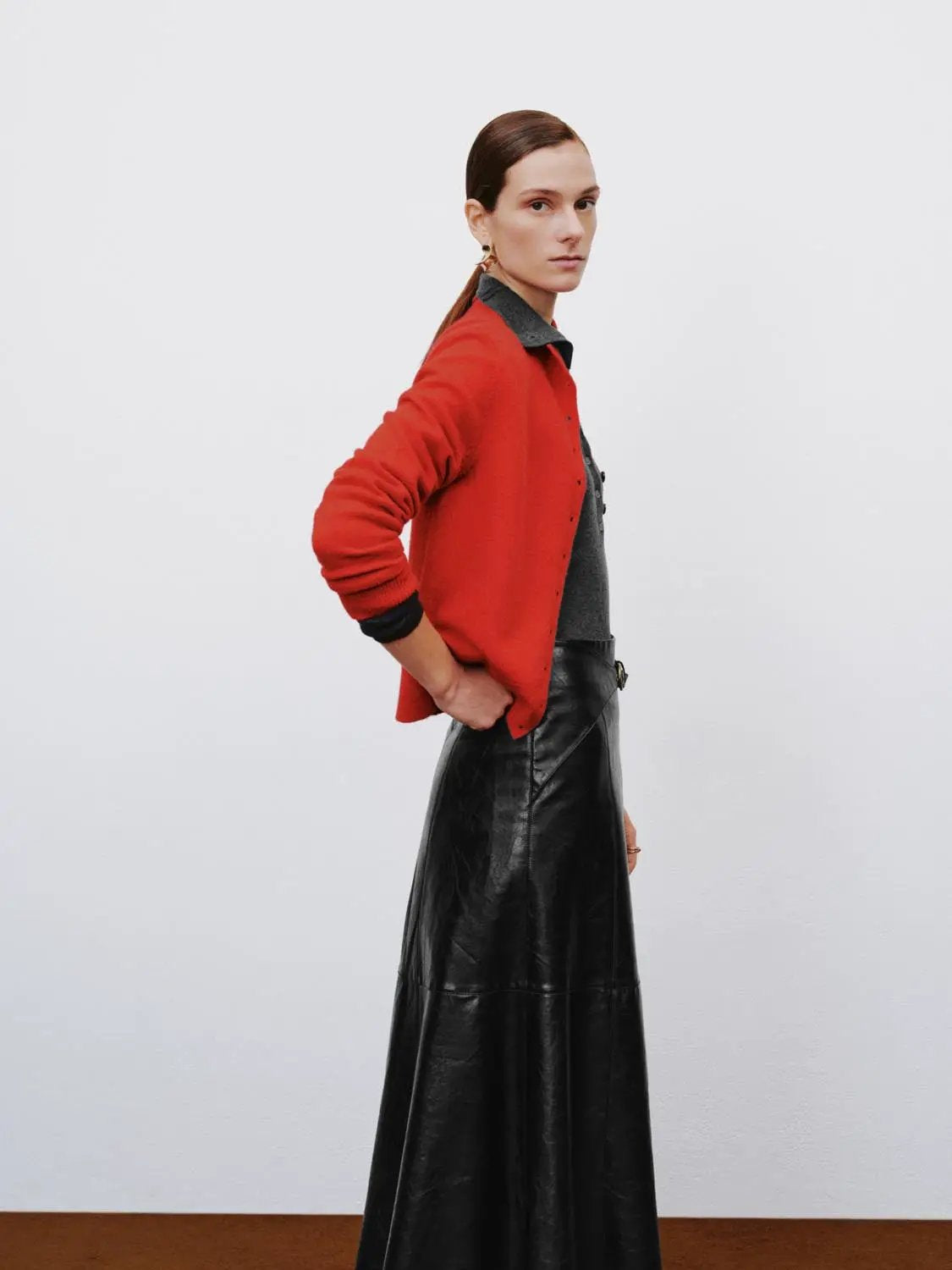 Button Front Mock Neck Long Sleeve Ribbed Knit Cardigan