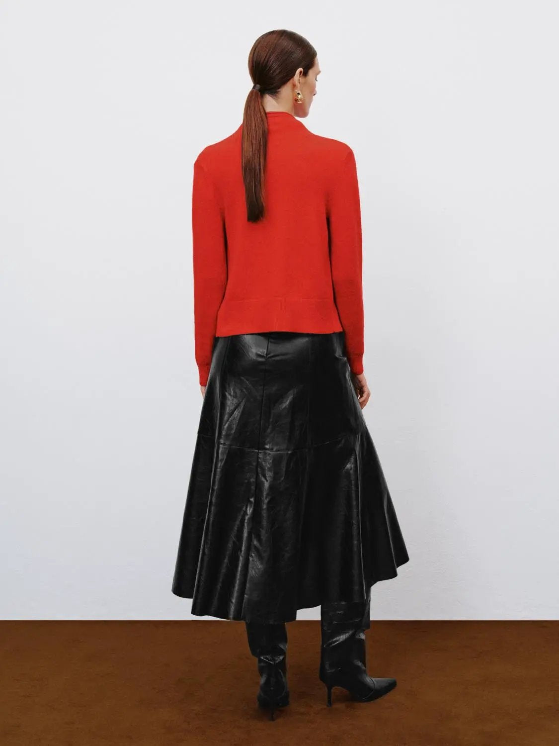 Button Front Mock Neck Long Sleeve Ribbed Knit Cardigan