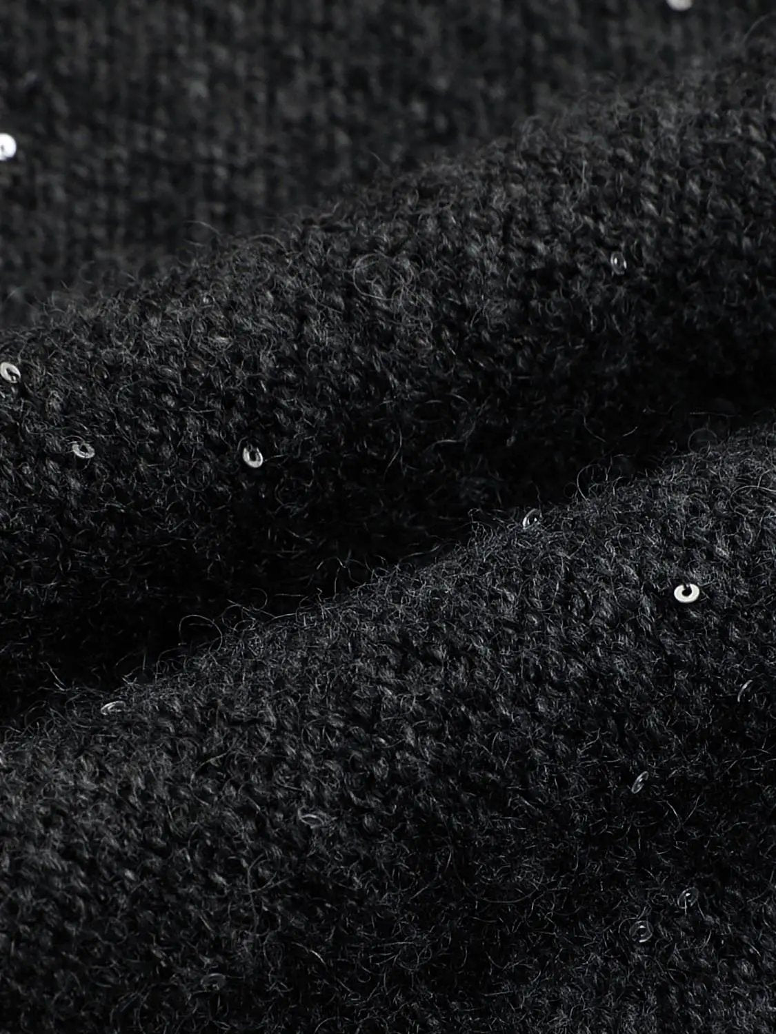 Textured Dotted Ribbed V-neck Long Sleeve Pullover