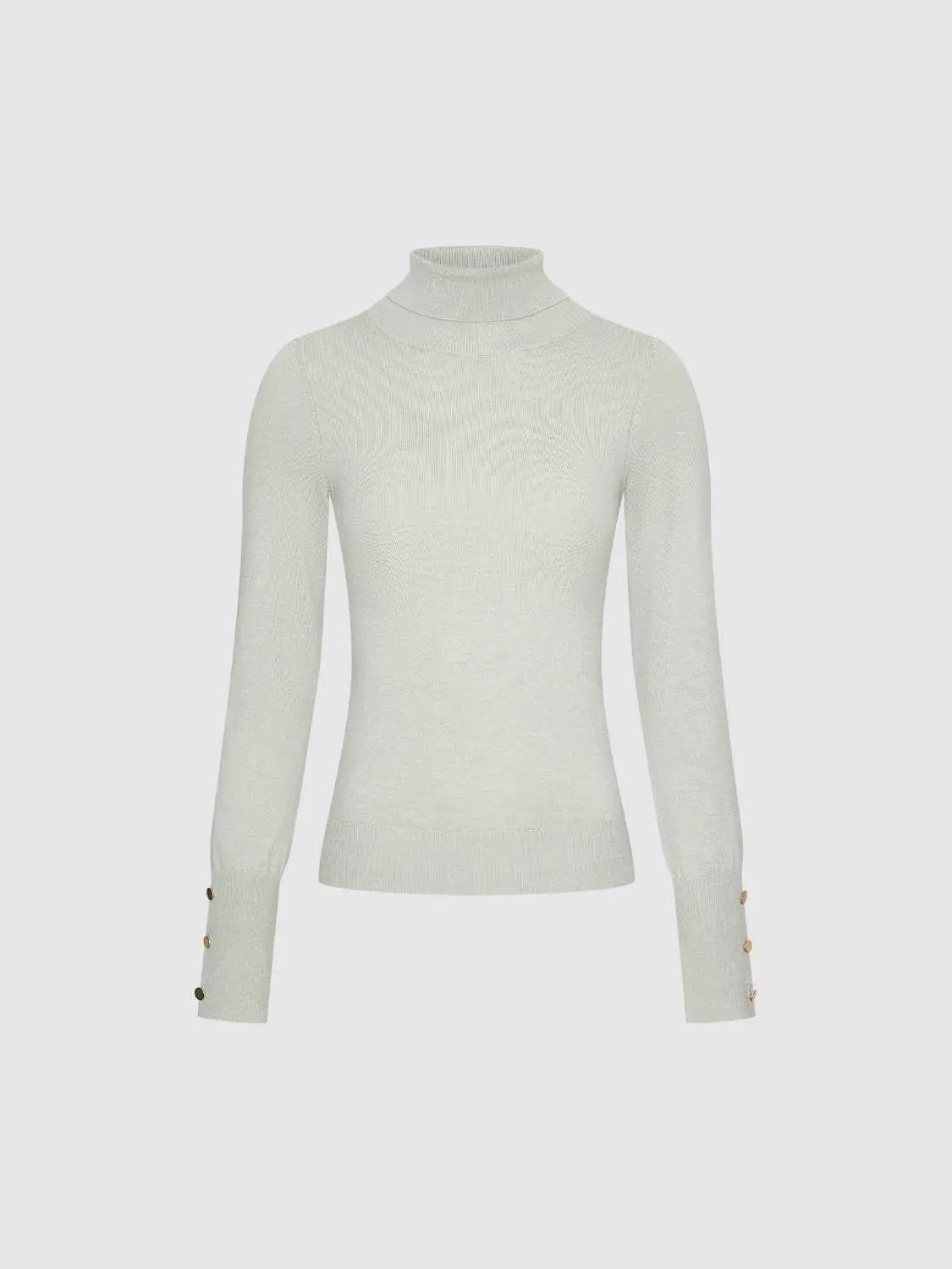 Ribbed Knit Fitted Mock Neck Long Sleeve Sweater