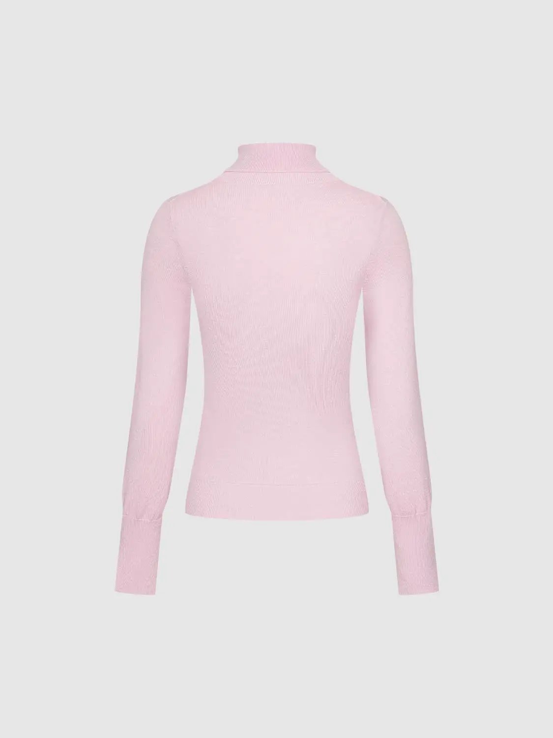 Ribbed Knit Fitted Mock Neck Long Sleeve Sweater