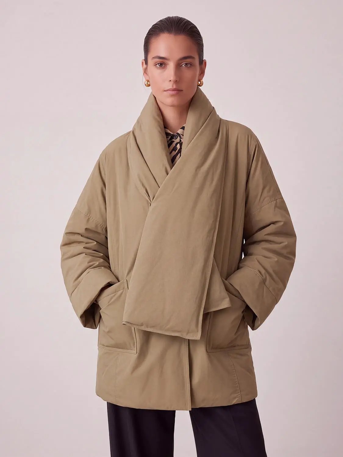 Scarf Neck Puffer Down Jackets