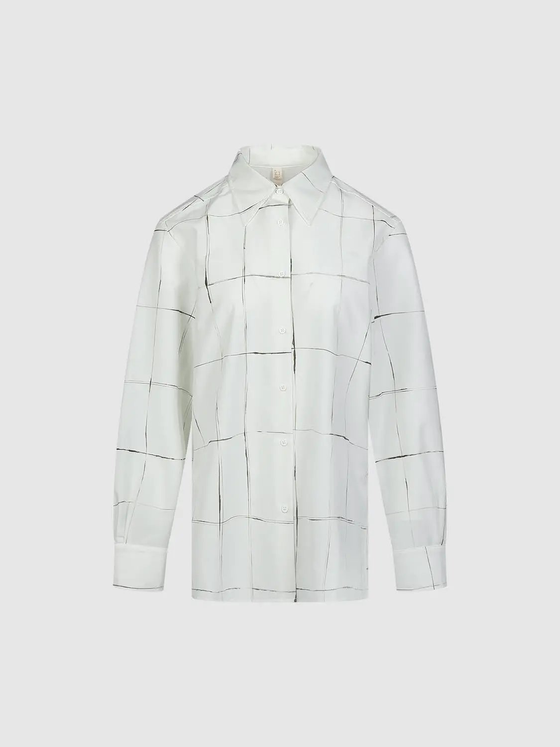 Relaxed Fit Contrast Check Cotton Silk Blend Shirt