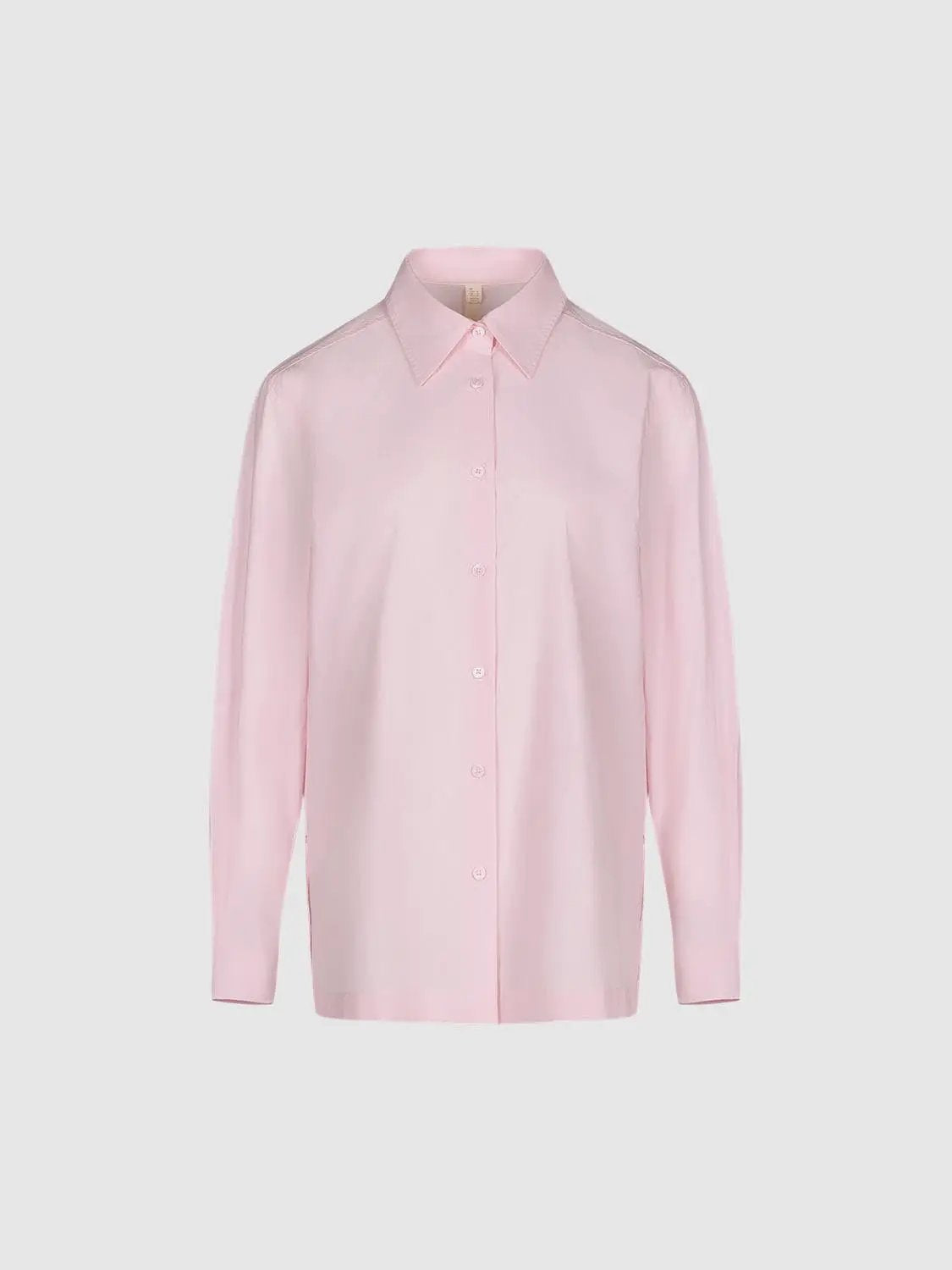 Solid Button Down Collar Long Sleeve Cotton Blend Shirt