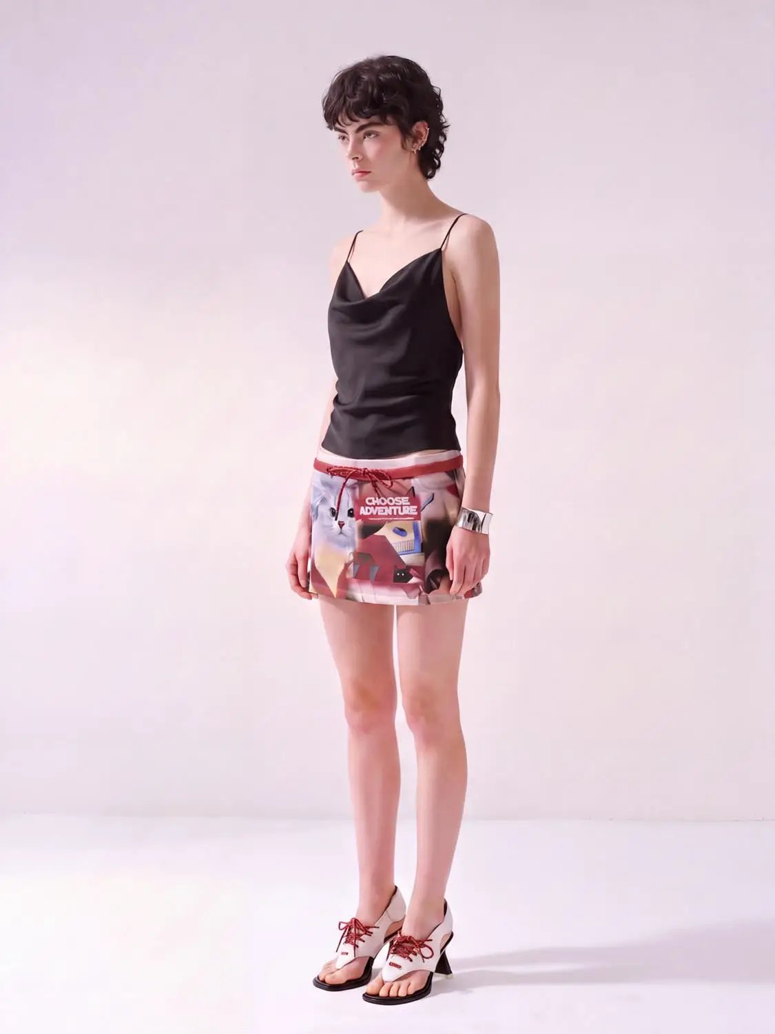 Fitted Cowl Neck Sleeveless Cami Top