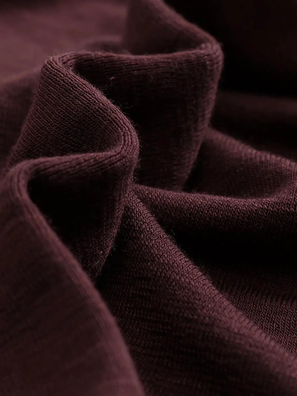 Solid Thin Fitted Crew Neck Long Sleeve Wool Sweater