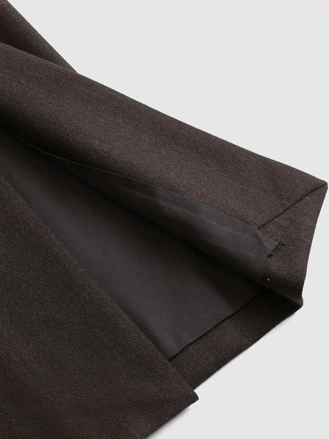 High-waisted Tailored Straight Wool H-Line Midi Skirt