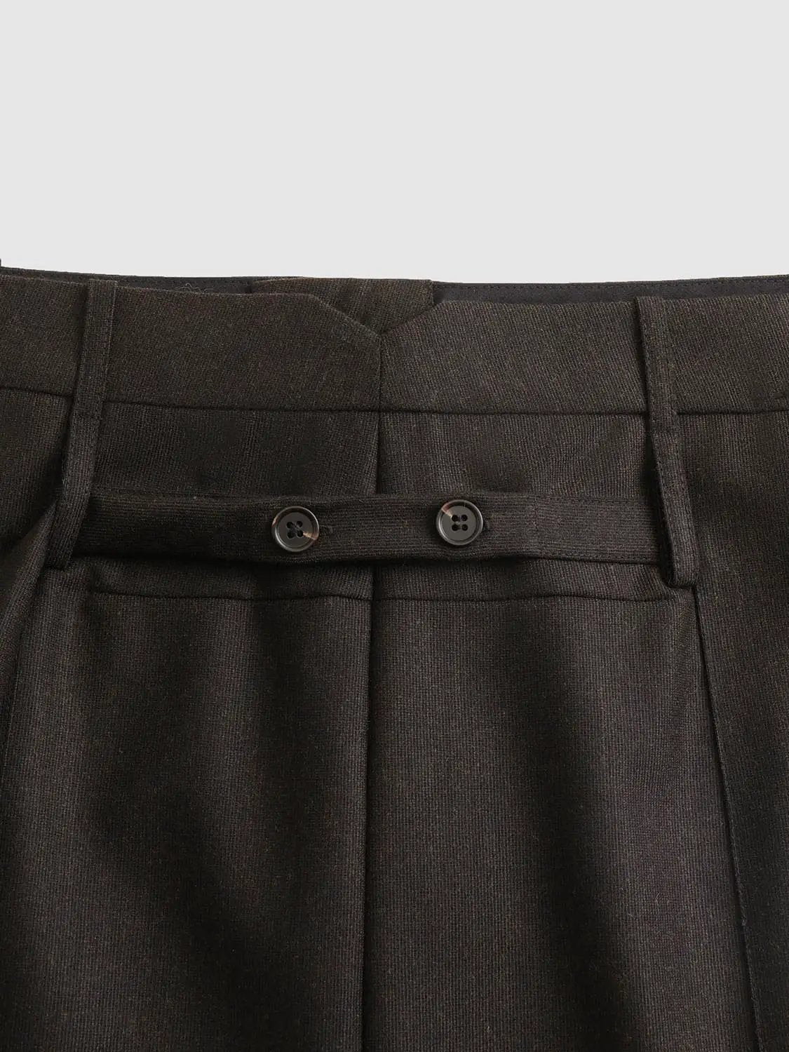 High-waisted Tailored Straight Wool H-Line Midi Skirt
