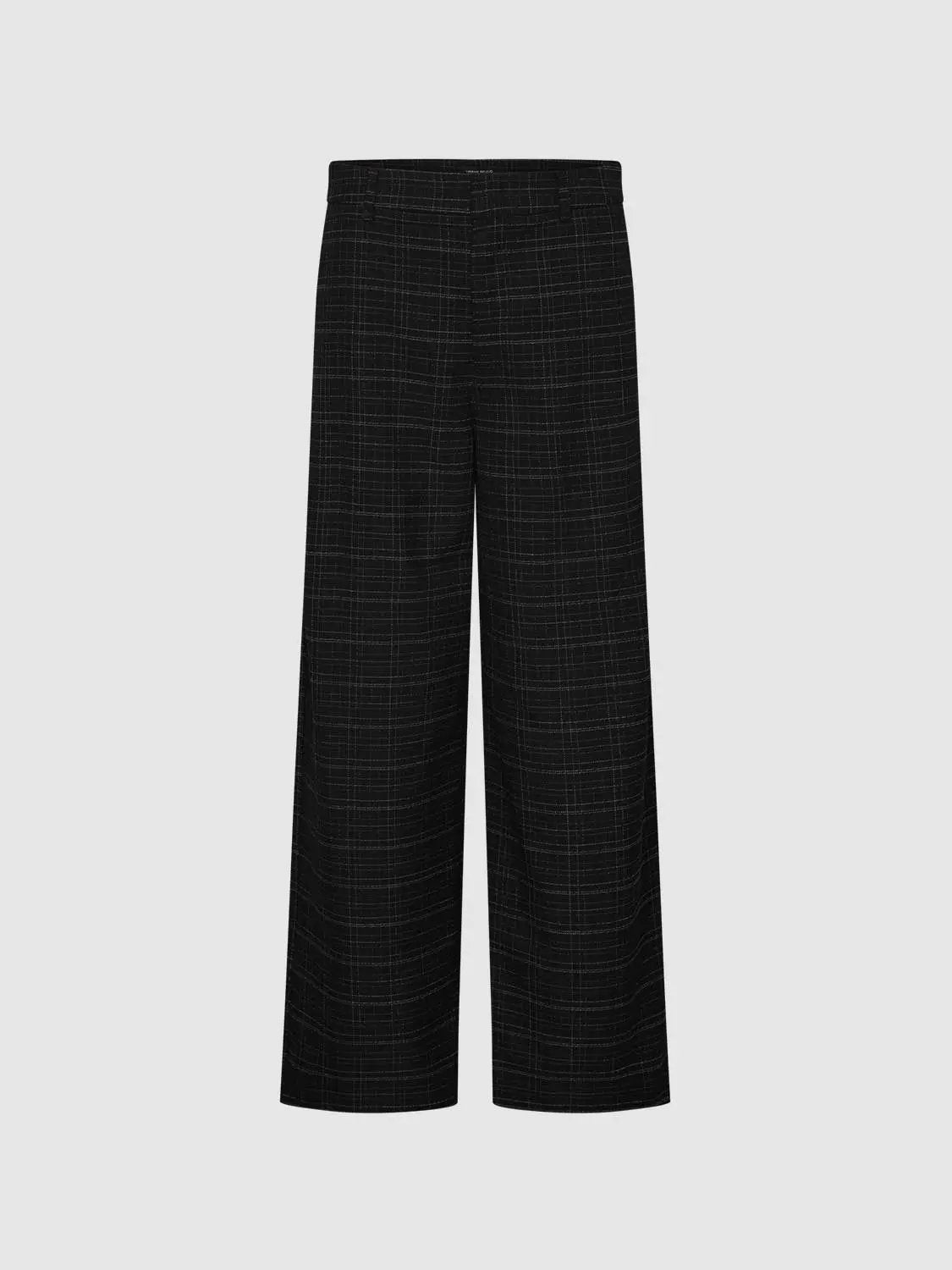 Check Wide Leg Pants