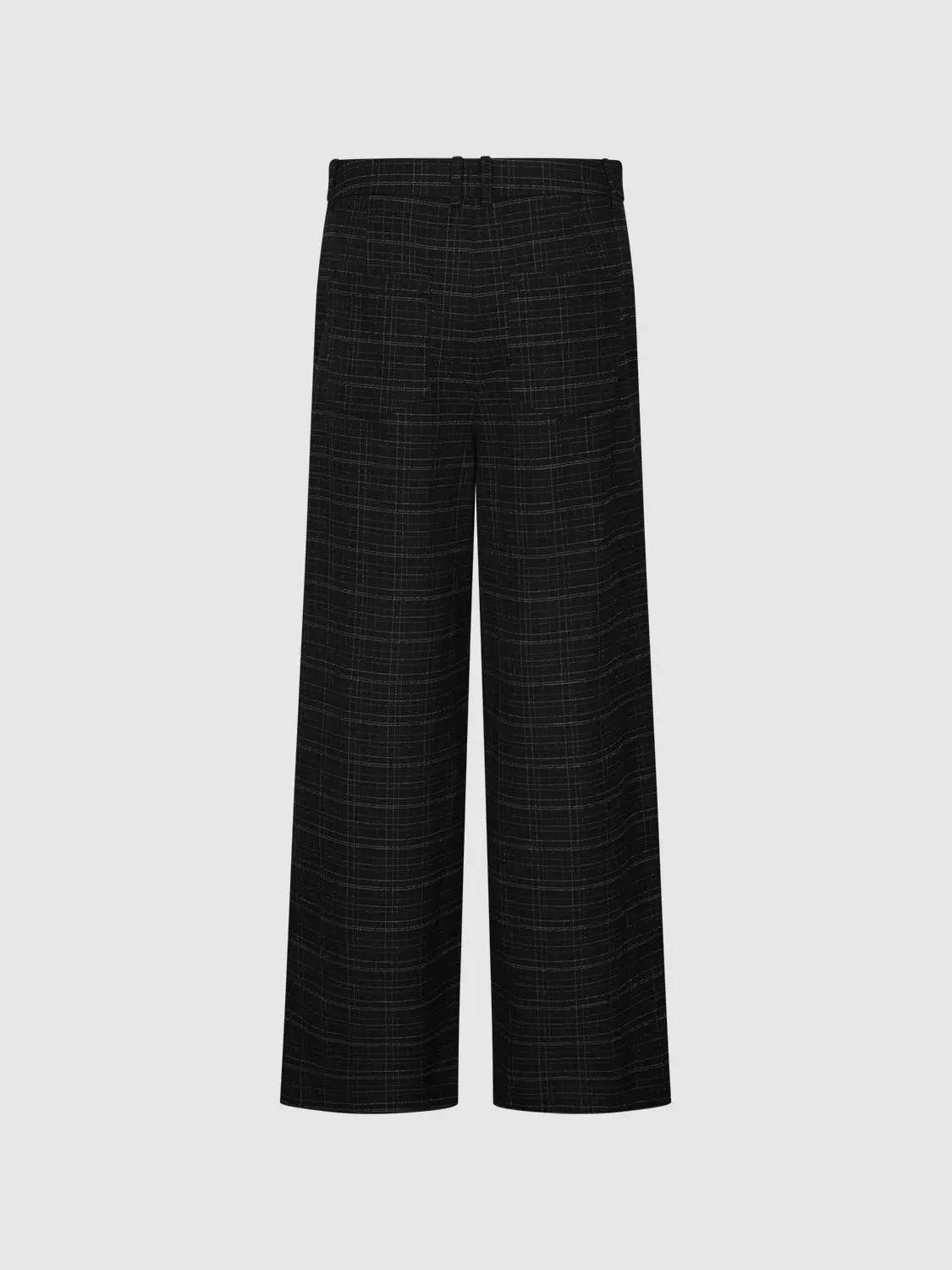 Check Wide Leg Pants