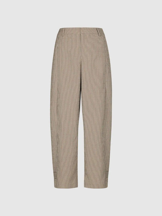 Mid-rise Plaid Tapered Pants