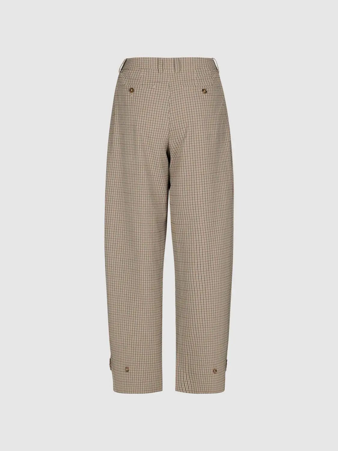 Mid-rise Plaid Tapered Pants