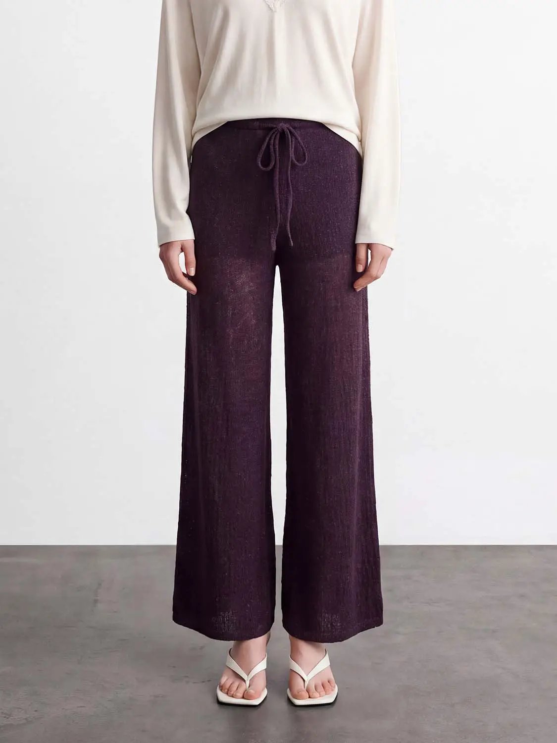 Drawstring Straight-Leg Pants
