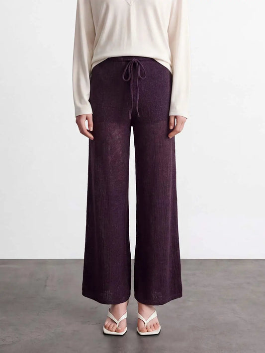 Drawstring Straight-Leg Pants
