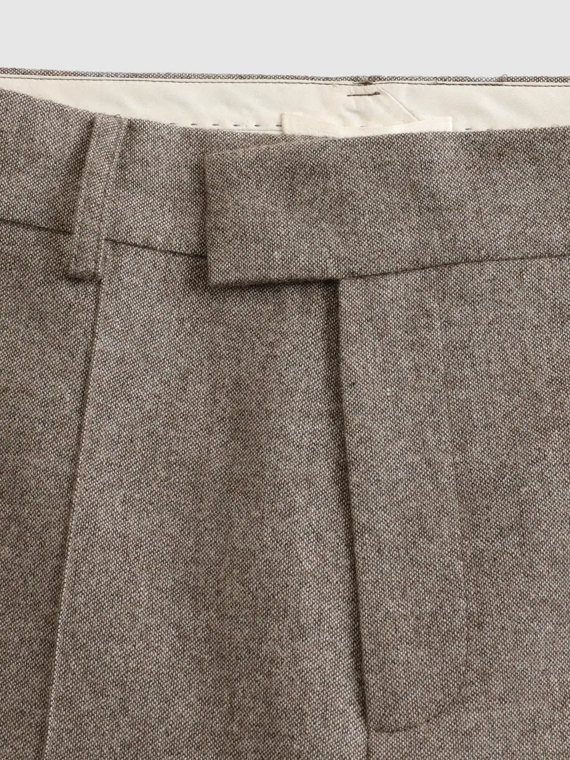 Textured Mid-rise Tailored Wool Blend Wide-leg Pants