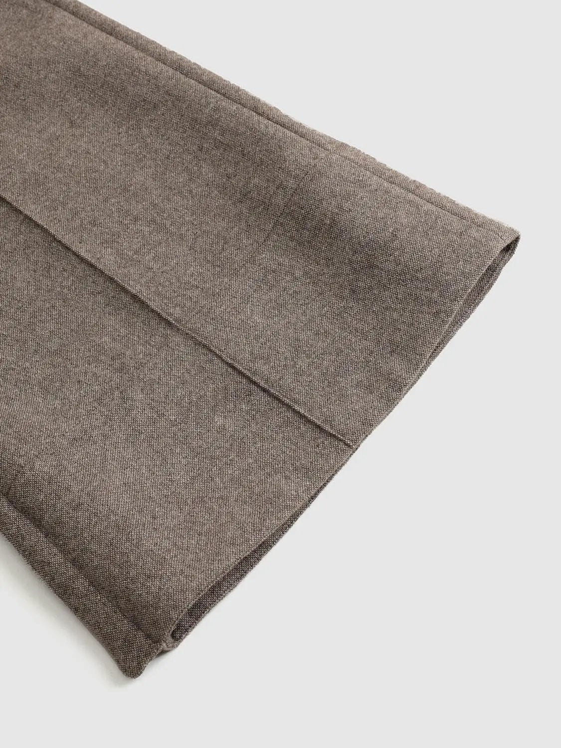 Textured Mid-rise Tailored Wool Blend Wide-leg Pants