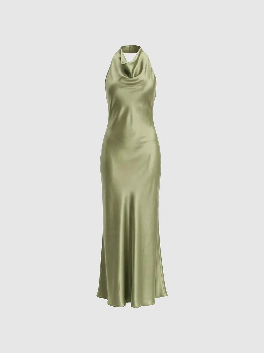 Slim Draped Sleeveless Side Slit Maxi Dress