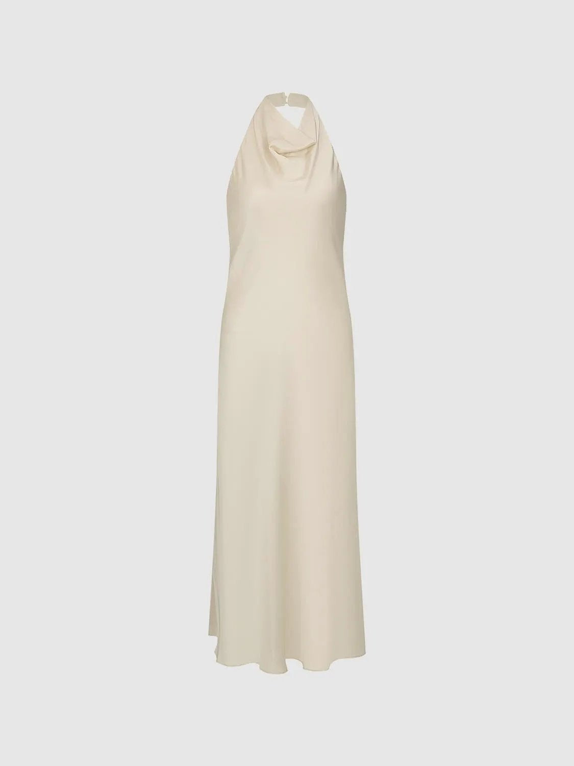 Slim Draped Sleeveless Side Slit Maxi Dress